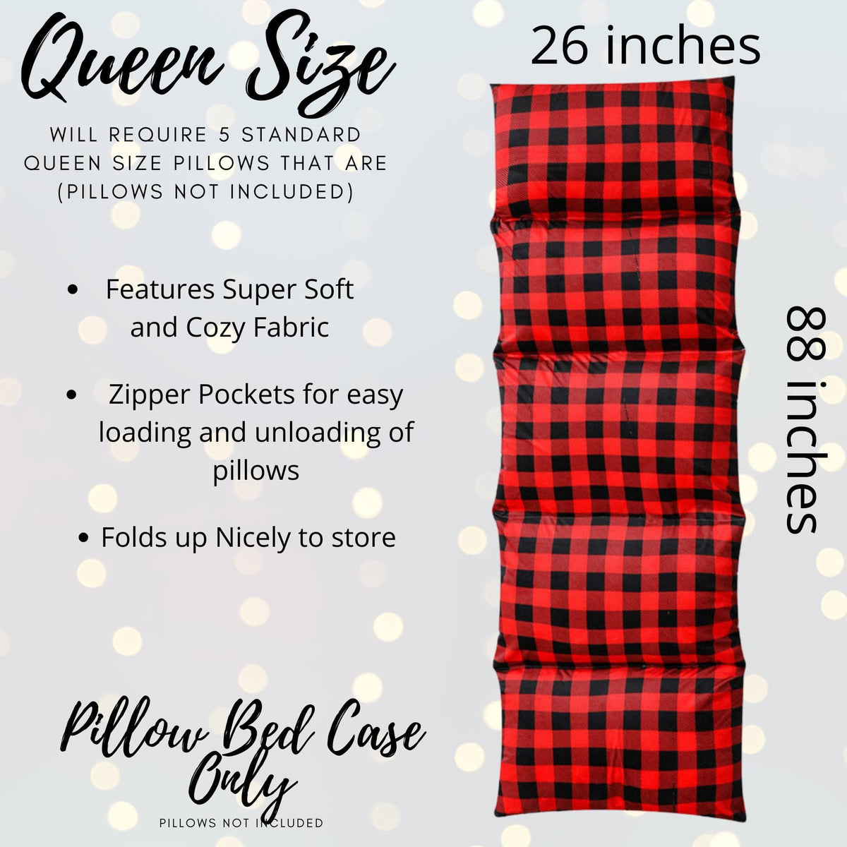 Red Black Plaid Floor Pillow Bed Kids Floor Lounger