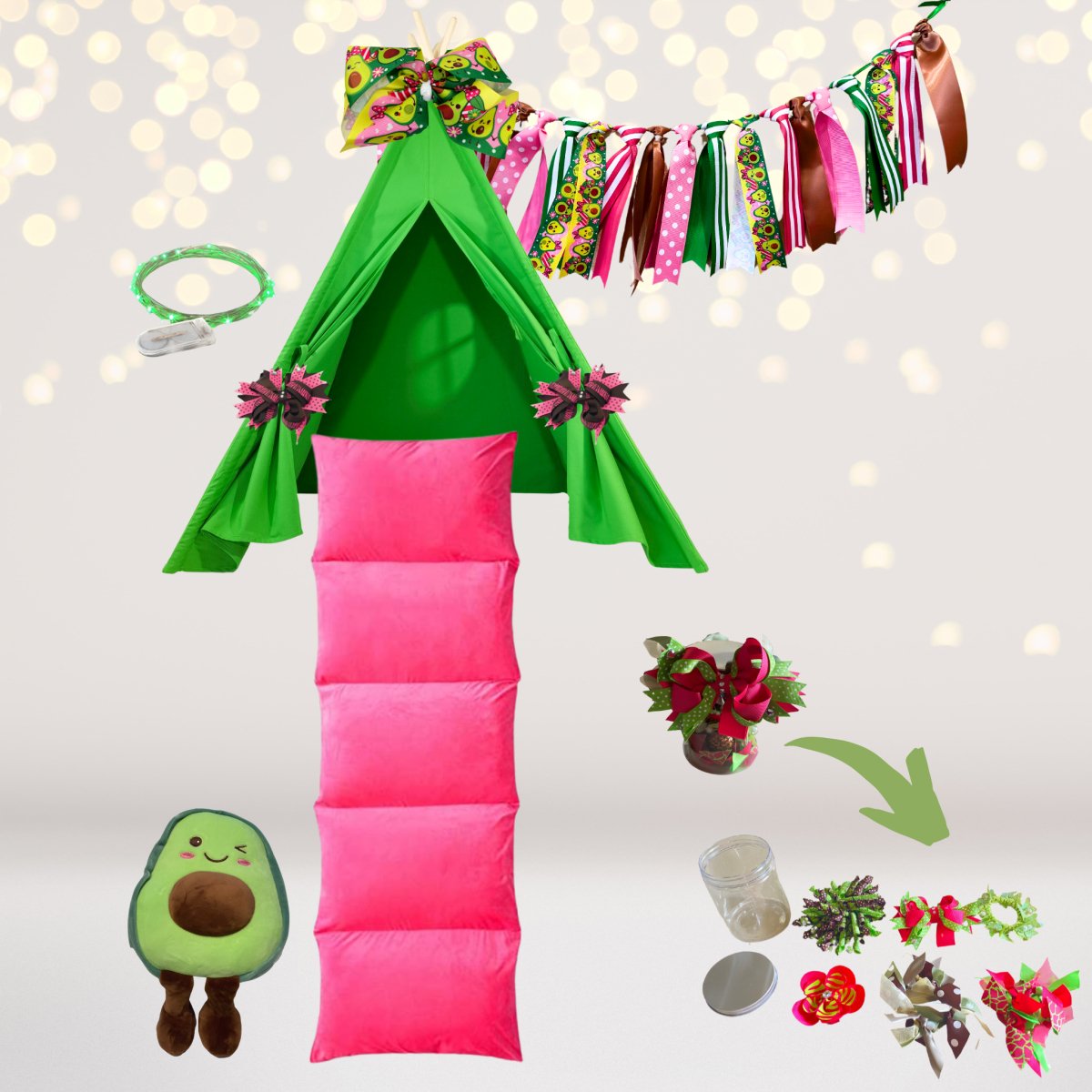 Kids Avocado Teepee Tent Gift Set