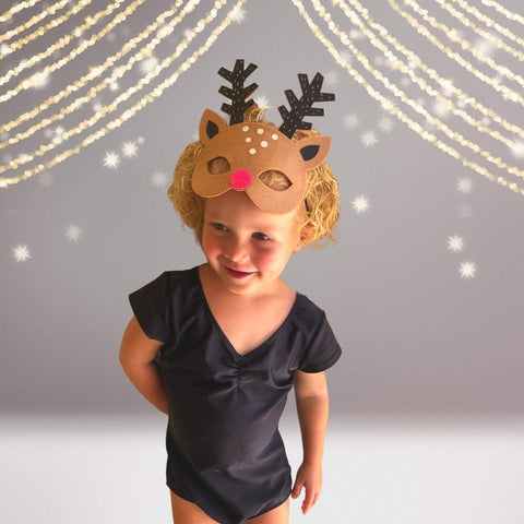 Kids Reindeer Costume Mask- Felt Mask – Chicky Chicky Bling Bling, LLC