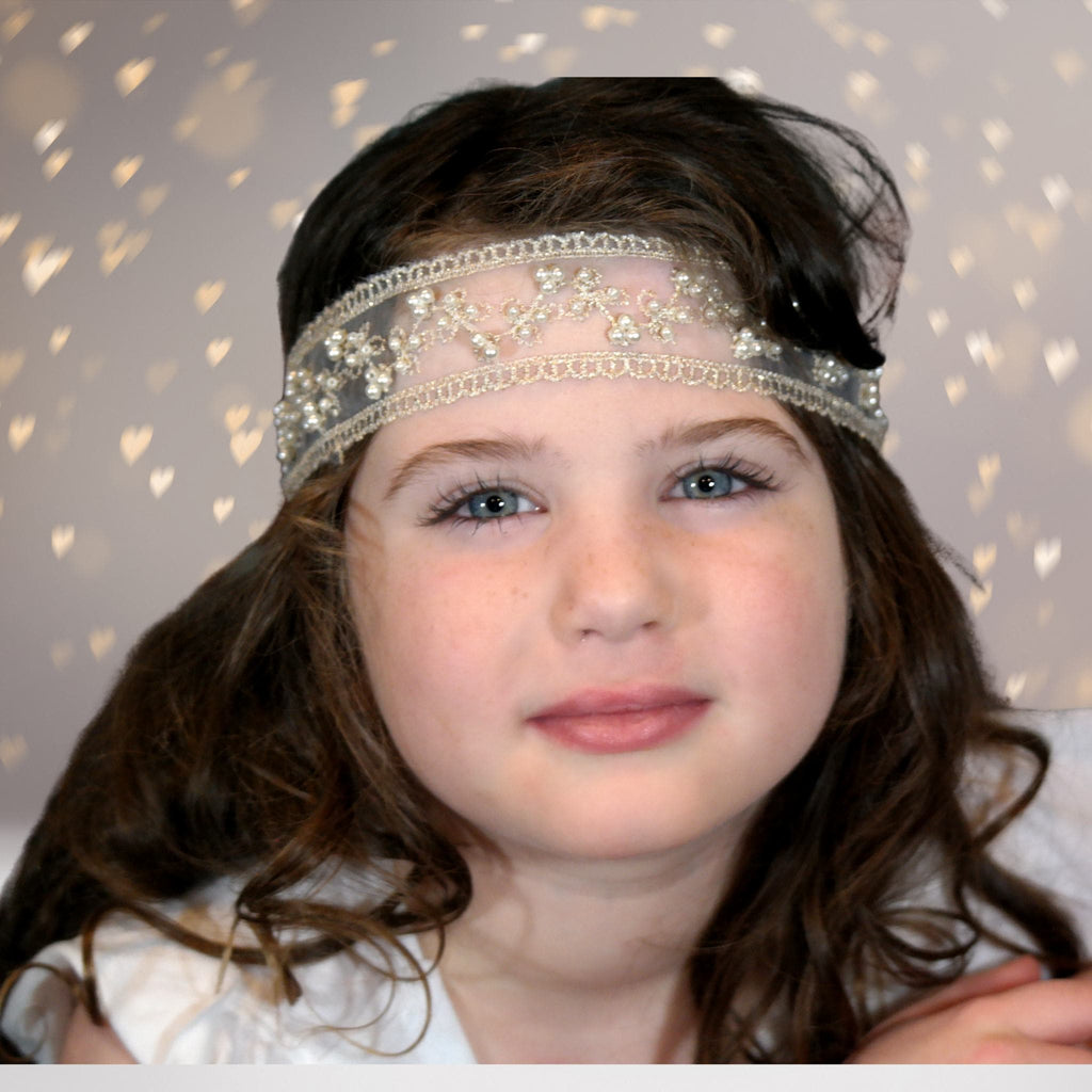 Lace and Tiny Pearls Wedding Lace headband